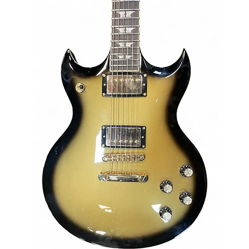 Used Woodrite Warlord Gold Burst Solid Body Electric Guitar