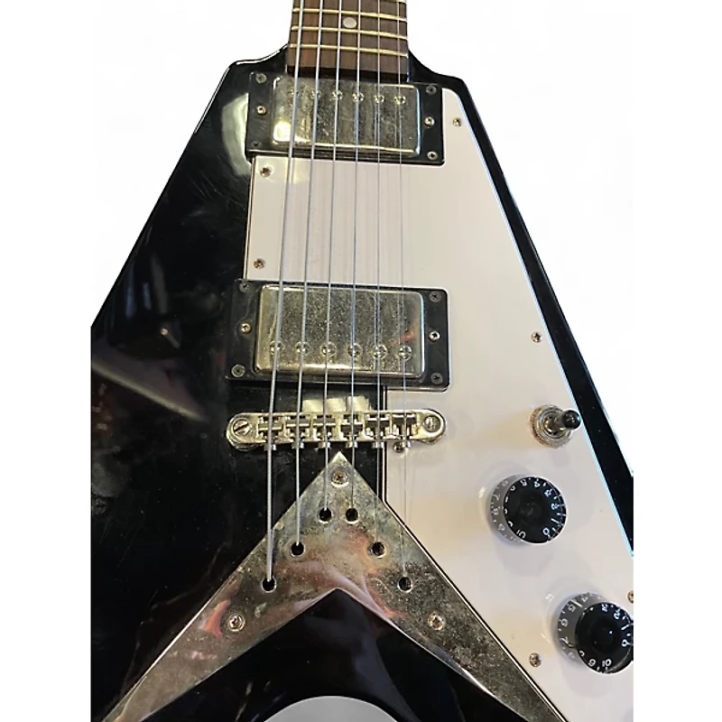 Used Epiphone Flying V Ebony Solid Body Electric Guitar