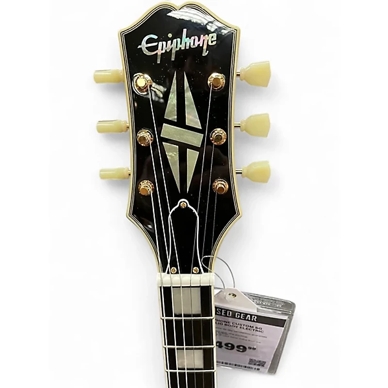 Used Epiphone Custom SG Black Solid Body Electric Guitar