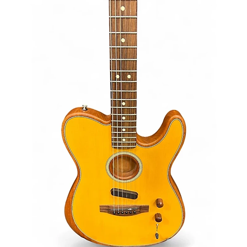 Used Fender Acoustasonic Player Telecaster yellow Acoustic Electric Guitar