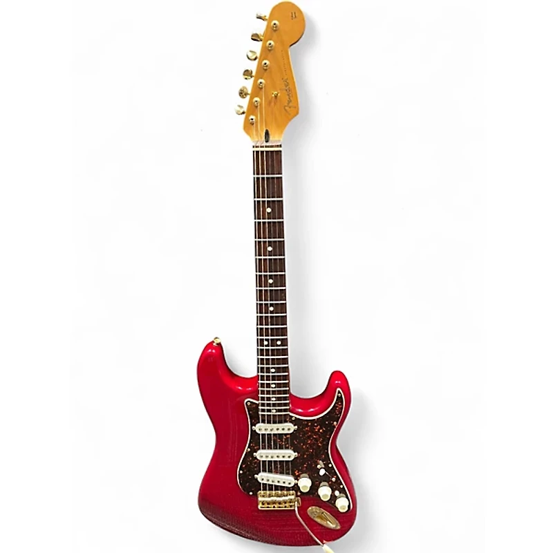 Used Fender Deluxe Stratocaster Candy Apple Red Solid Body Electric Guitar