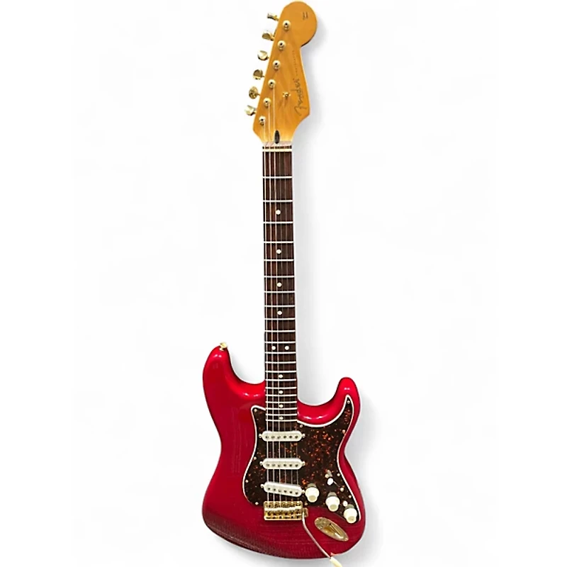 Used Fender Deluxe Stratocaster Candy Apple Red Solid Body Electric Guitar