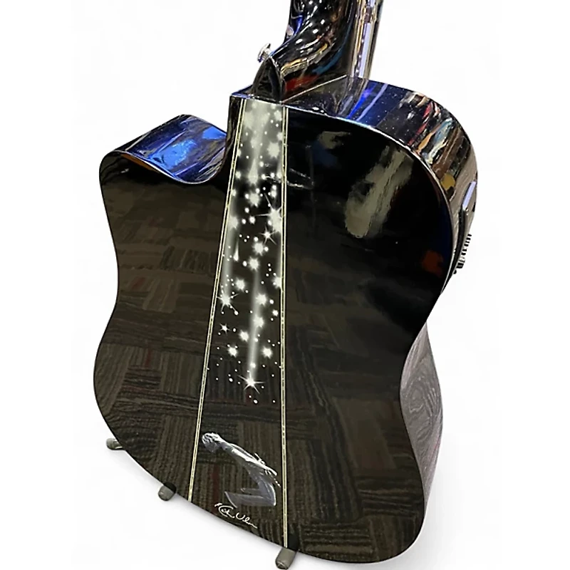 Used Keith Urban NIGHT STAR Black and White Acoustic Guitar