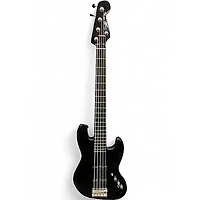 Used Squier Deluxe Jazz Bass Active V 5 String Black Electric Bass Guitar