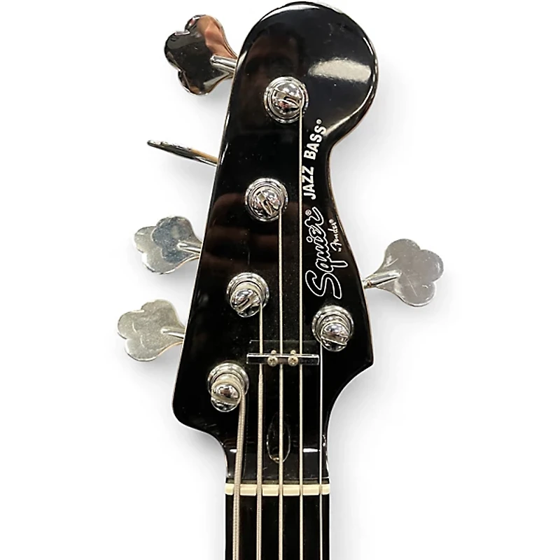 Used Squier Deluxe Jazz Bass Active V 5 String Black Electric Bass Guitar