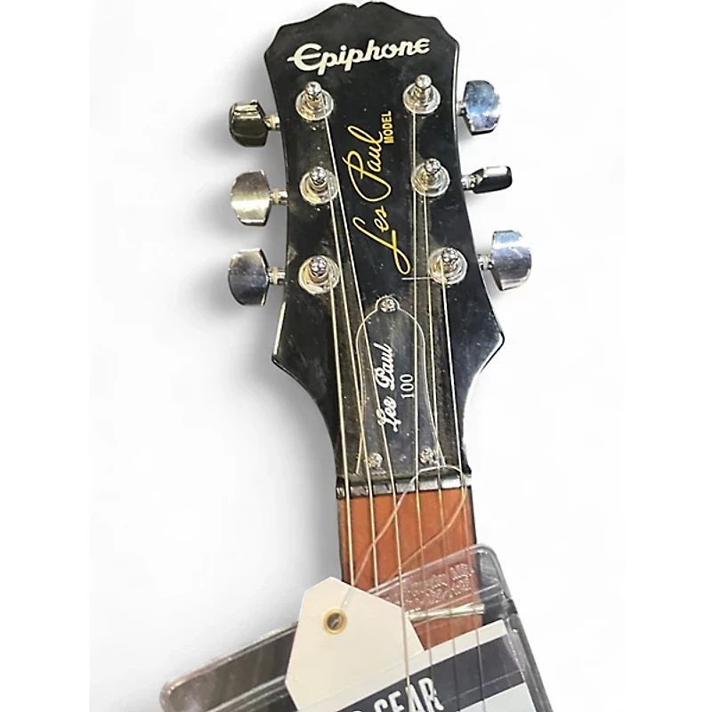 Used Epiphone Les Paul 100 Bolt On Black and White Solid Body Electric Guitar
