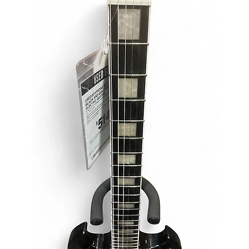 Used Epiphone SG Custom Black and Gold Solid Body Electric Guitar