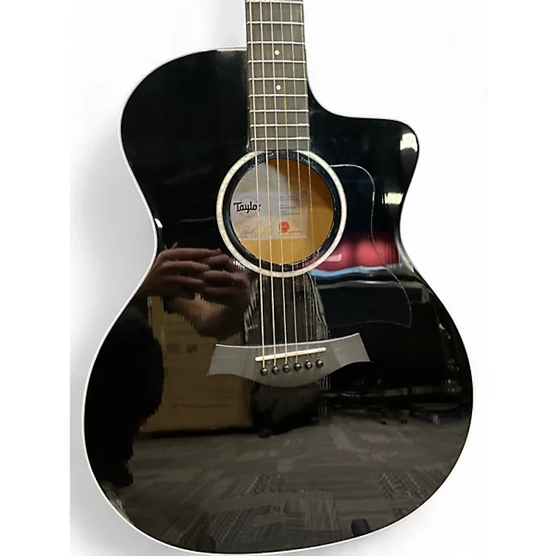 Used Taylor 214CE PLUS Black Acoustic Electric Guitar