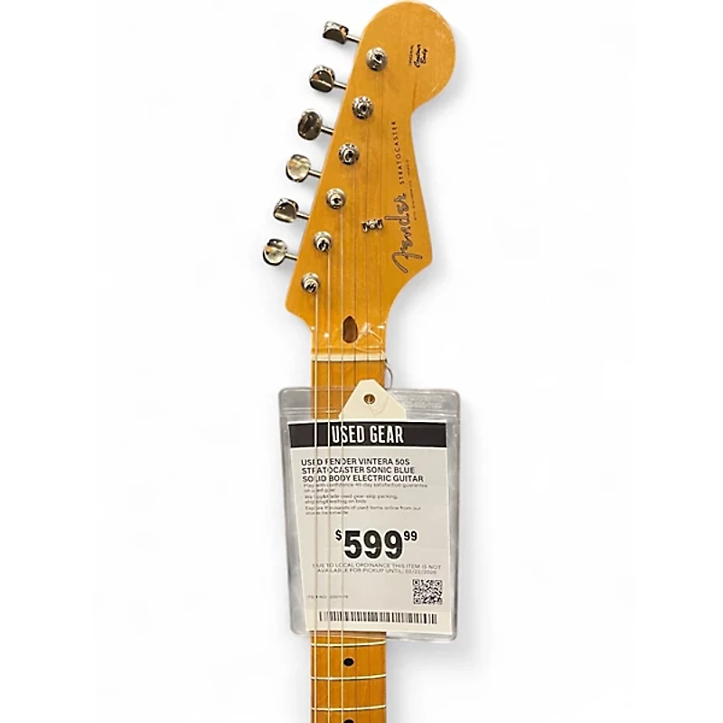 Used Fender Vintera 50s Stratocaster Sonic Blue Solid Body Electric Guitar