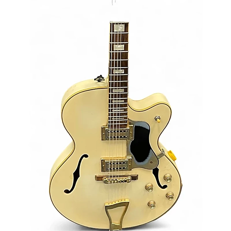 Used Arbor AJ140 White Hollow Body Electric Guitar