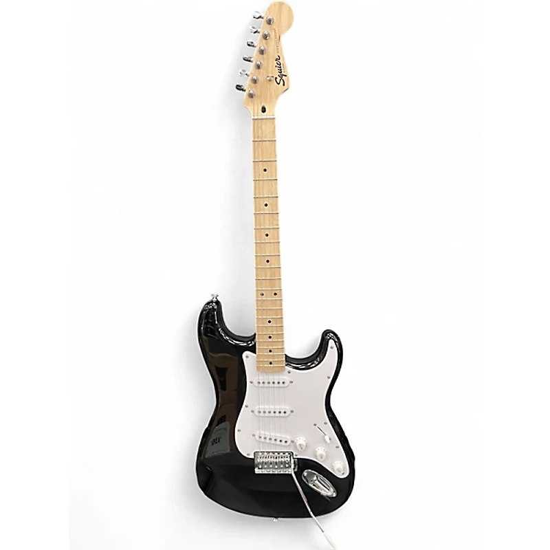 Used Squier Standard Stratocaster Black and White Solid Body Electric Guitar