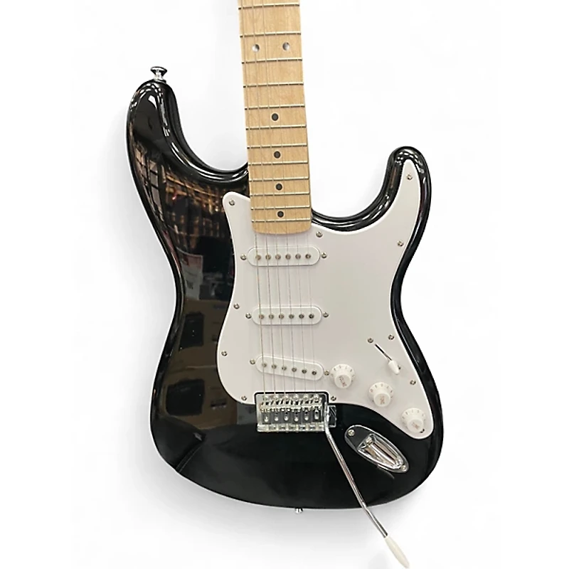 Used Squier Standard Stratocaster Black and White Solid Body Electric Guitar