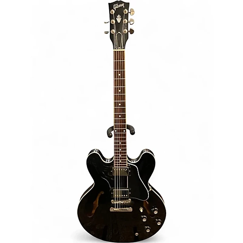 Used Gibson ES335 Dot Reissue Black Hollow Body Electric Guitar