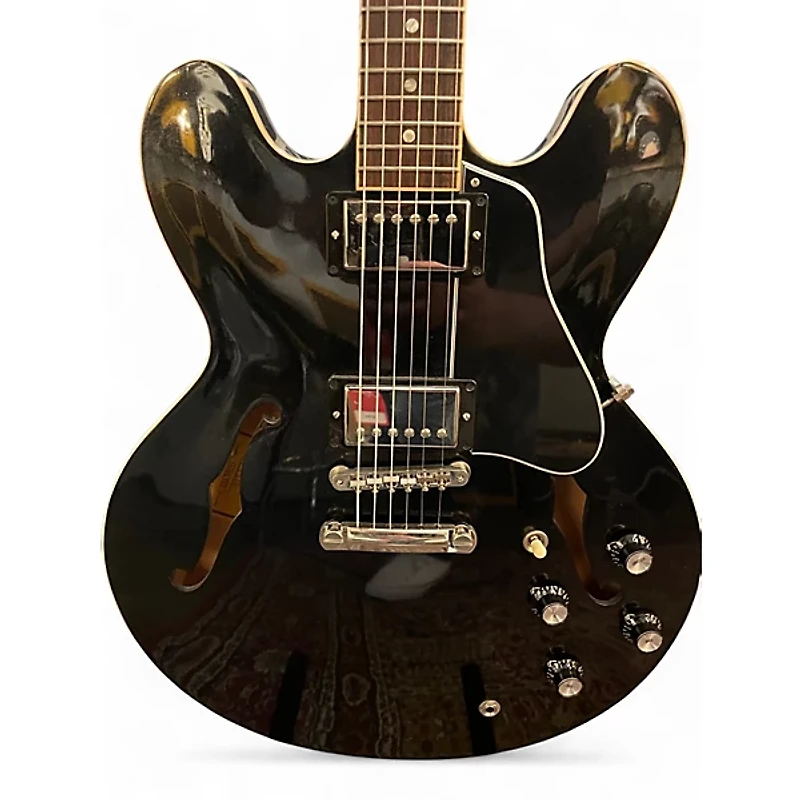 Used Gibson ES335 Dot Reissue Black Hollow Body Electric Guitar