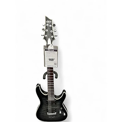 Used Schecter Guitar Research C1 Platinum Trans Black Solid Body Electric Guitar