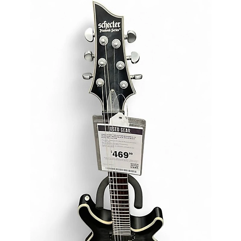 Used Schecter Guitar Research C1 Platinum Trans Black Solid Body Electric Guitar