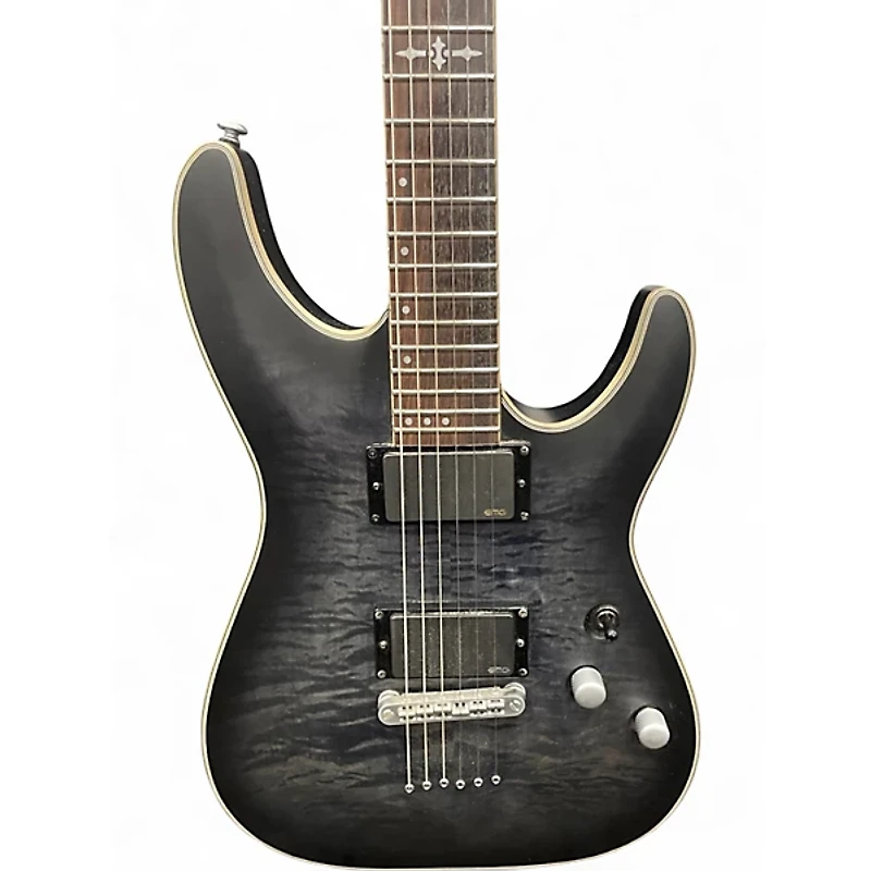 Used Schecter Guitar Research C-1 PLATINUM Trans Black Solid Body Electric Guitar