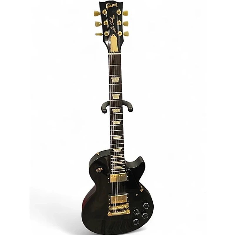 Used Gibson Les Paul Studio Black and Gold Solid Body Electric Guitar