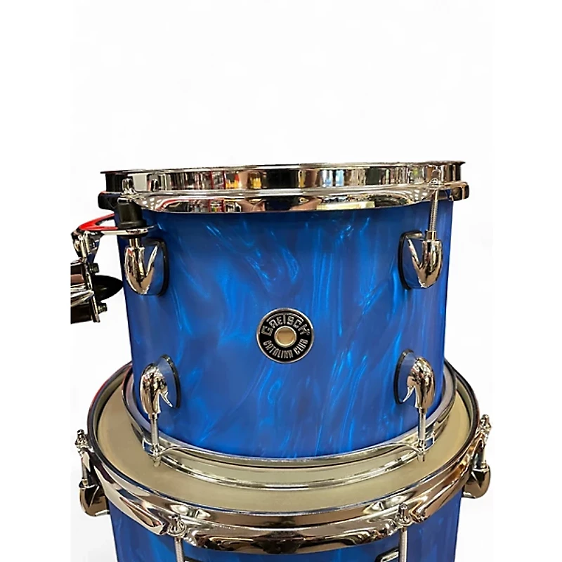Used Gretsch Drums 3 Piece Catalina Blue Acid Swirl Drum Kit
