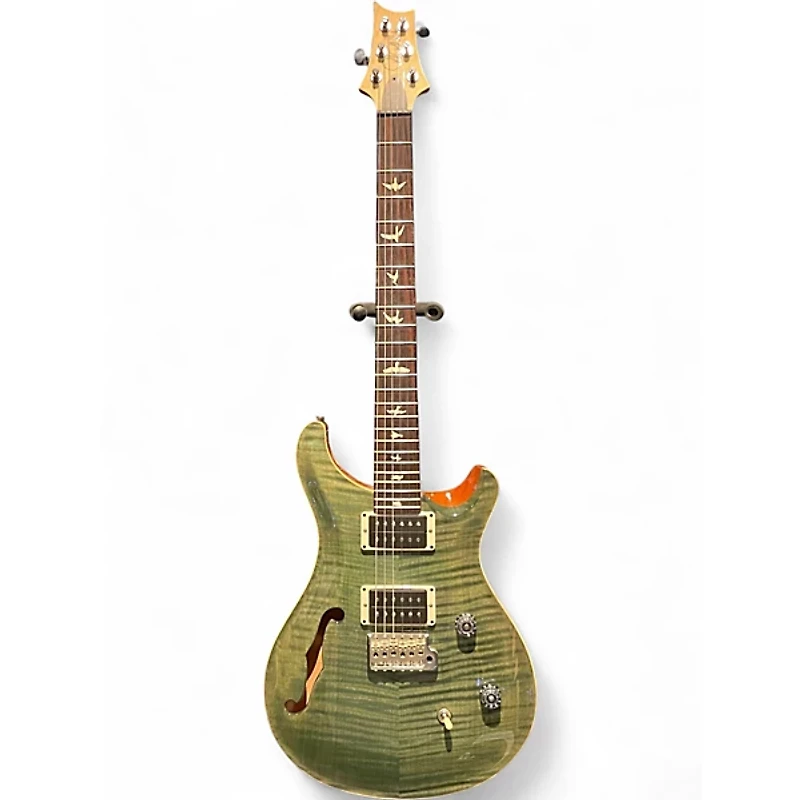Used 2020 PRS CE24 Semi-Hollow Trampas Green Hollow Body Electric Guitar