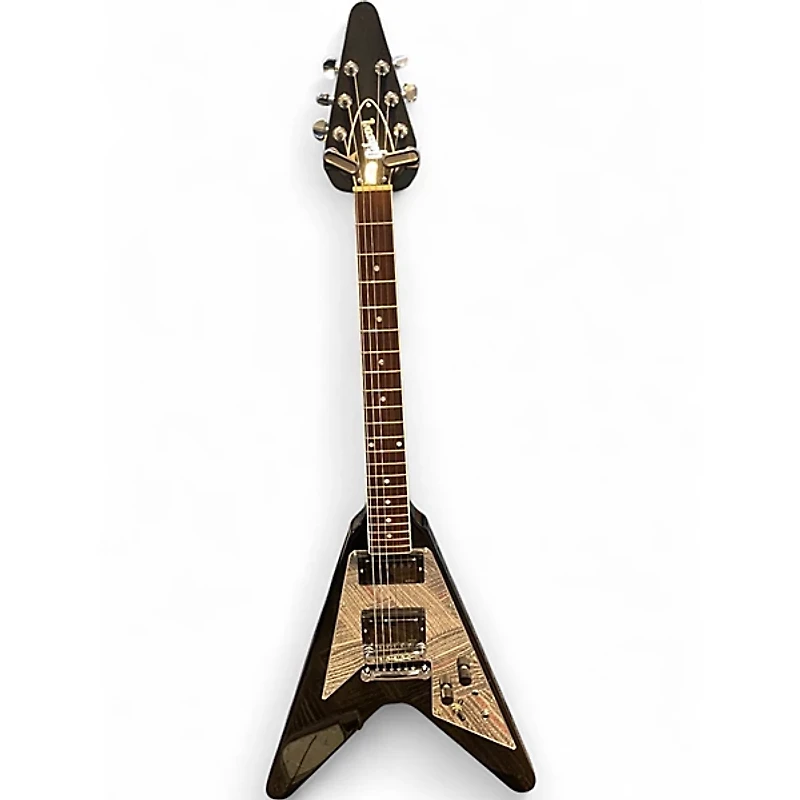 Used Gibson 70s flying v mirror Black Solid Body Electric Guitar