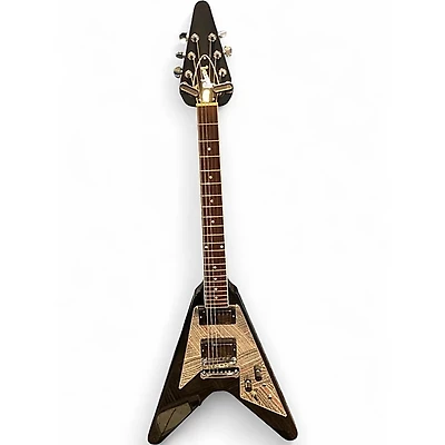 Used Gibson 70s flying v mirror Black Solid Body Electric Guitar