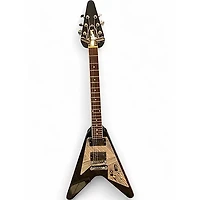 Used Gibson 70s flying v mirror Black Solid Body Electric Guitar