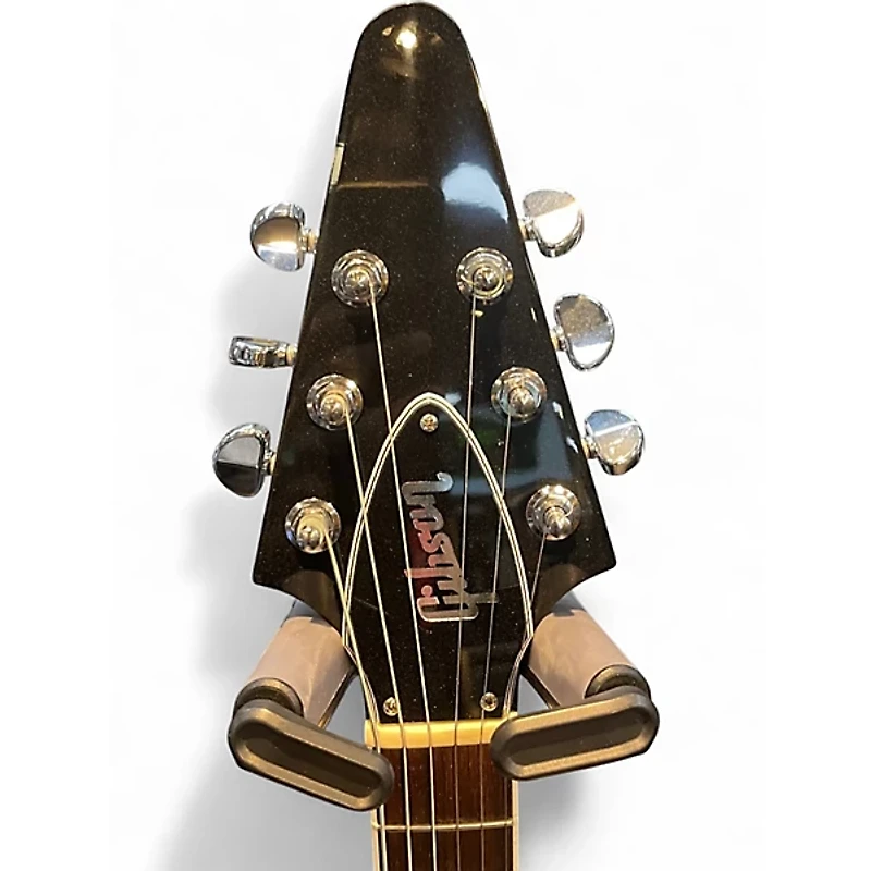 Used Gibson 70s flying v mirror Black Solid Body Electric Guitar