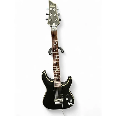 Used Schecter Guitar Research Damien Platinum Black Solid Body Electric Guitar