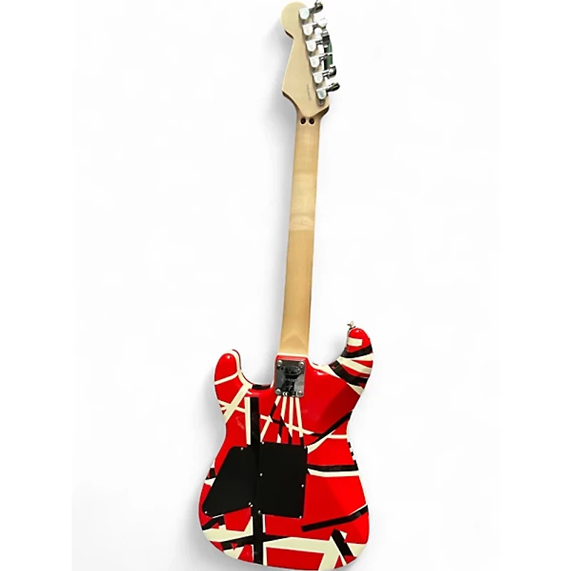 Used EVH Striped Series Frankie red and white stripe Solid Body Electric Guitar