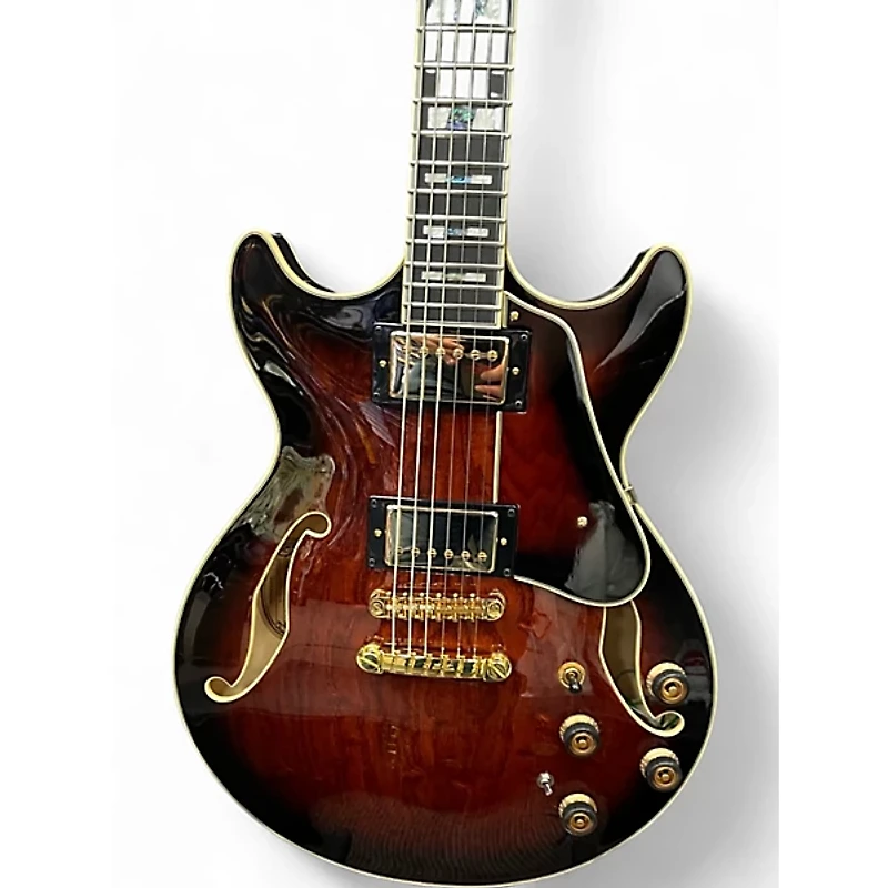Used Ibanez AM153QA DARK BROWN SUNBURST Hollow Body Electric Guitar