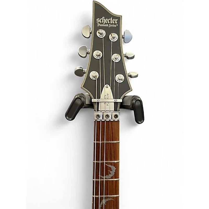Used Schecter Guitar Research Damien Platinum Flat Black Solid Body Electric Guitar