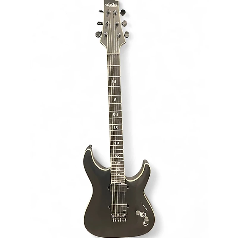 Used Schecter Guitar Research SLS ELITE EVIL TWIN Black Solid Body Electric Guitar