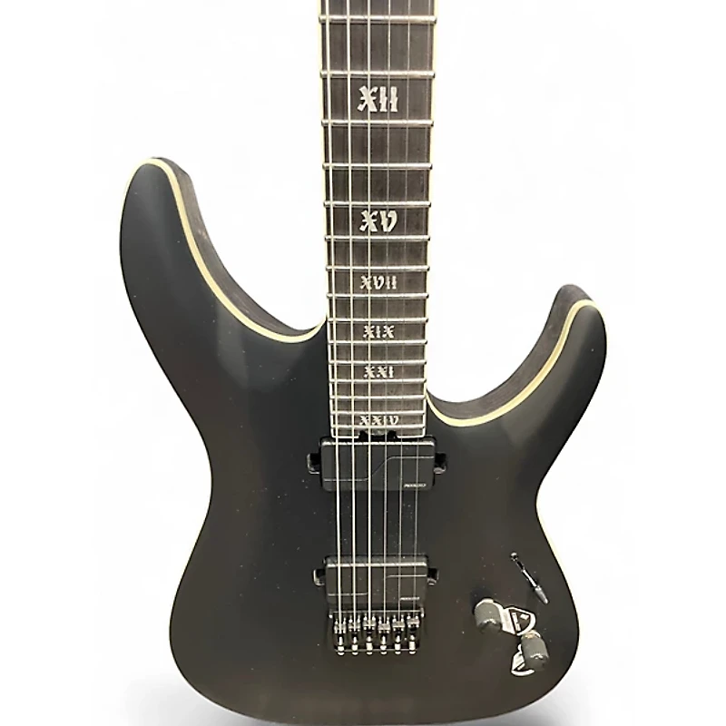 Used Schecter Guitar Research SLS ELITE EVIL TWIN Black Solid Body Electric Guitar