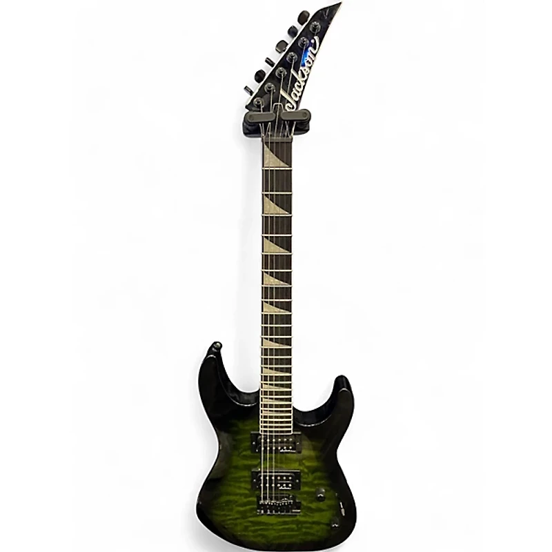 Used Jackson JS20 Dinky transparent green Solid Body Electric Guitar