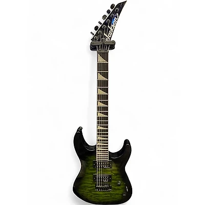 Used Jackson JS20 Dinky transparent green Solid Body Electric Guitar
