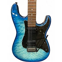 Used Schecter Guitar Research Traditional Pro Trans Blue Solid Body Electric Guitar