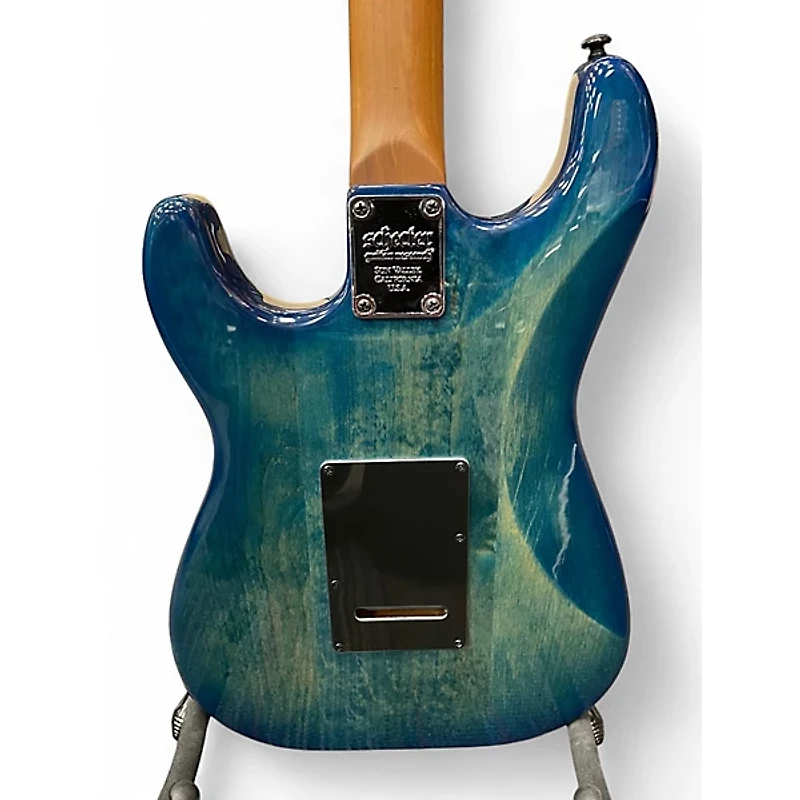 Used Schecter Guitar Research Traditional Pro Trans Blue Solid Body Electric Guitar