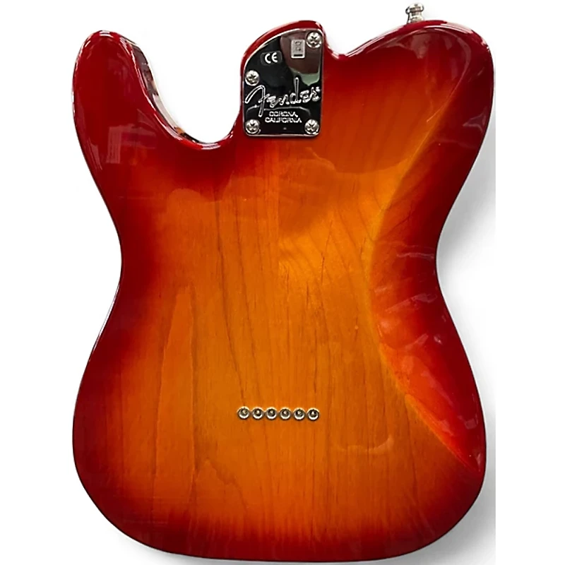 Used Fender Telcaster American Elite Aged Cherry Sunburst Solid Body Electric Guitar