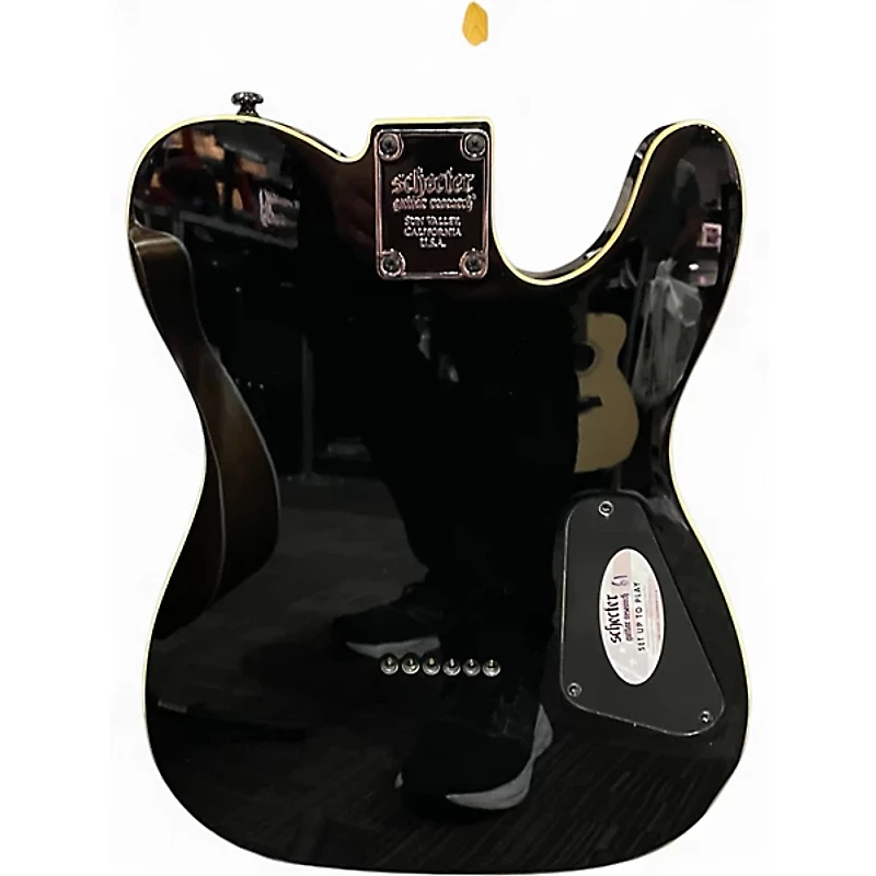 Used Schecter Guitar Research Diamond Series PT Left Handed Black Electric Guitar