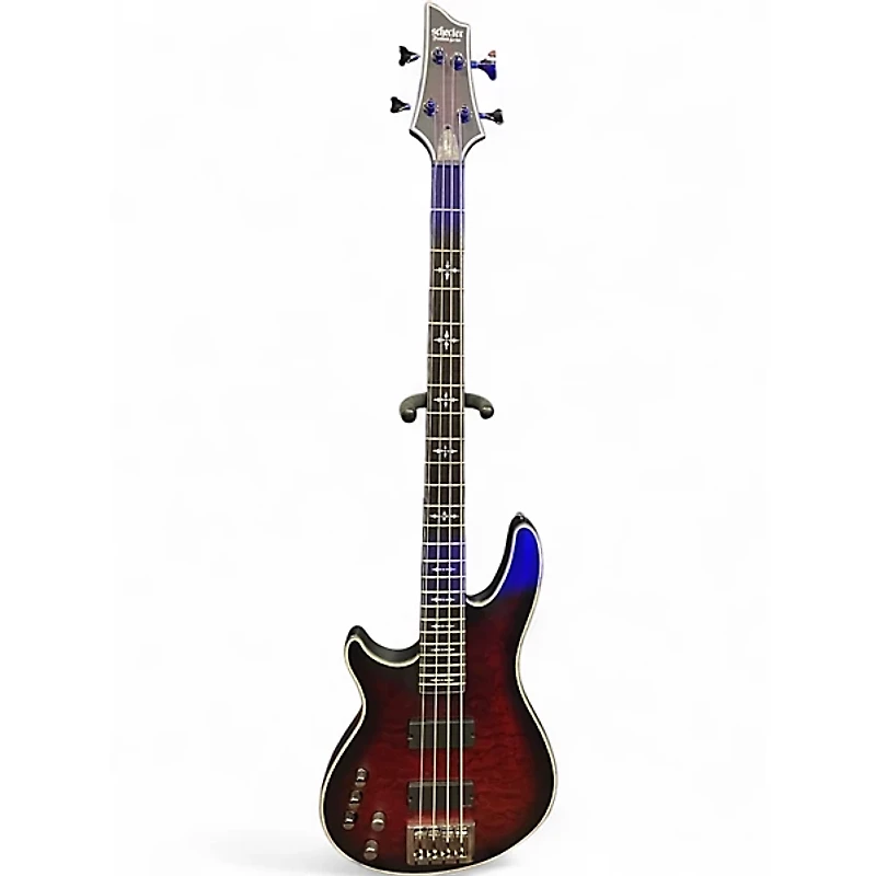 Used Schecter Guitar Research Hellraiser Extreme 4 String Crimson Red Trans Electric Bass Guitar