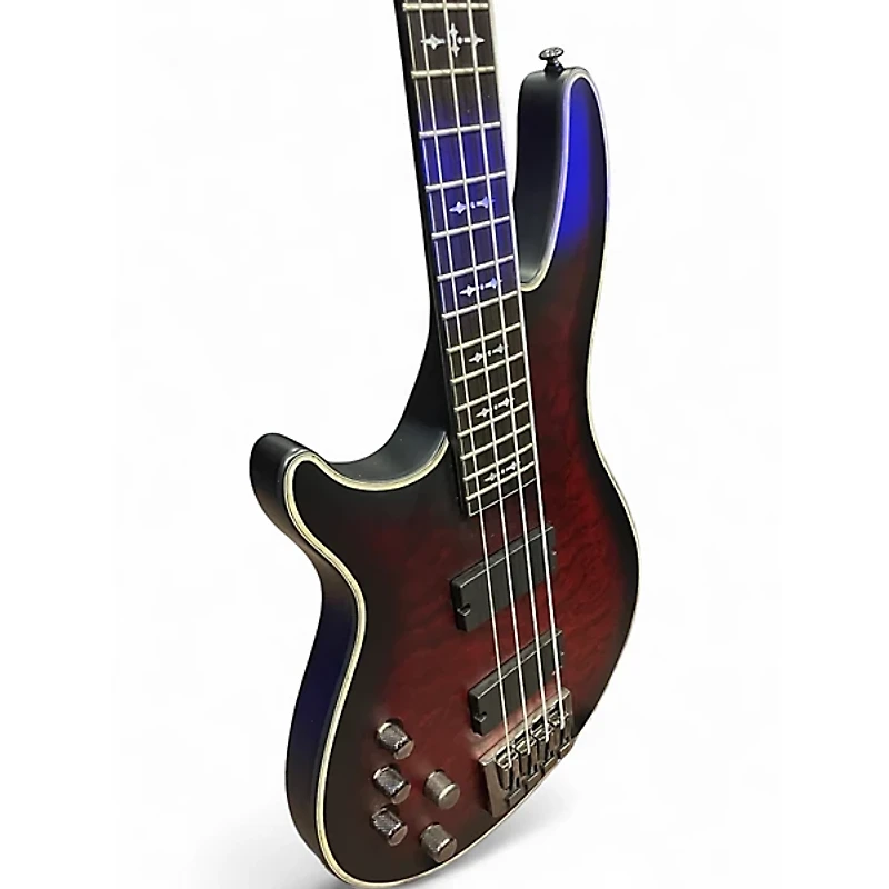 Used Schecter Guitar Research Hellraiser Extreme 4 String Crimson Red Trans Electric Bass Guitar