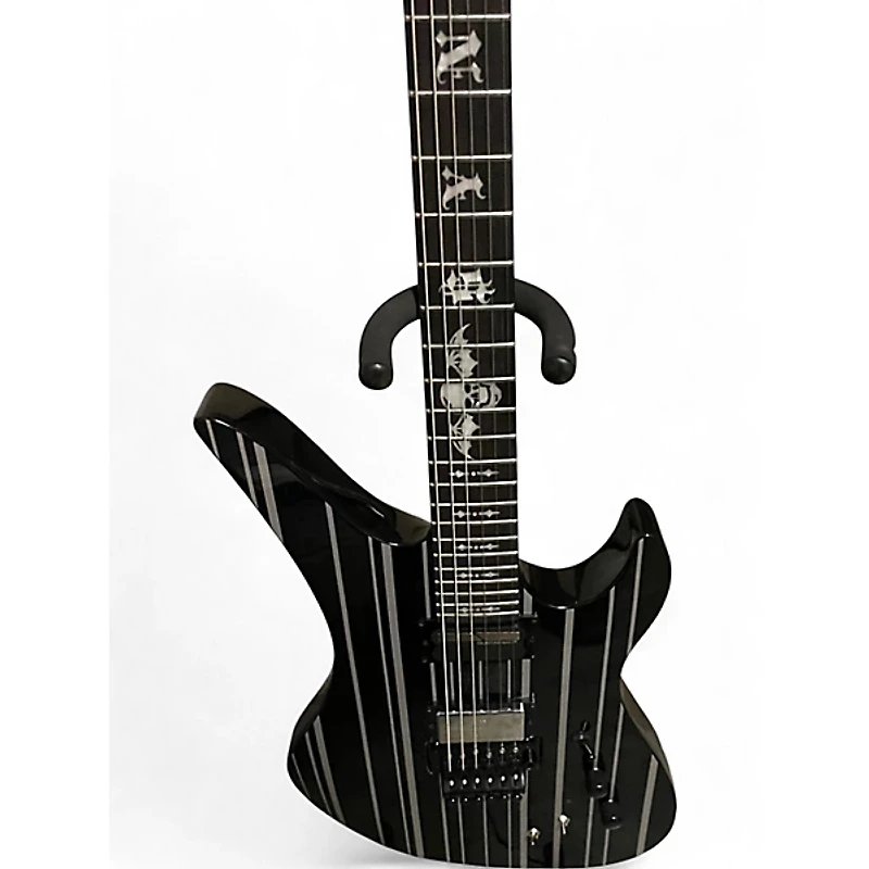 Used Schecter Guitar Research Synyster Gates Signature Custom S Black and Silver Solid Body Electric Guitar