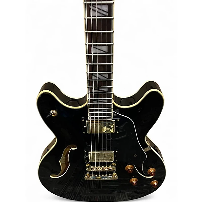 Used Washburn HB35 Black Hollow Body Electric Guitar