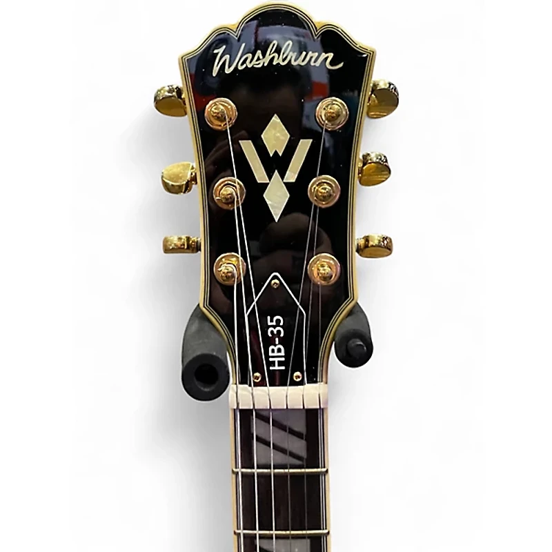 Used Washburn HB35 Black Hollow Body Electric Guitar