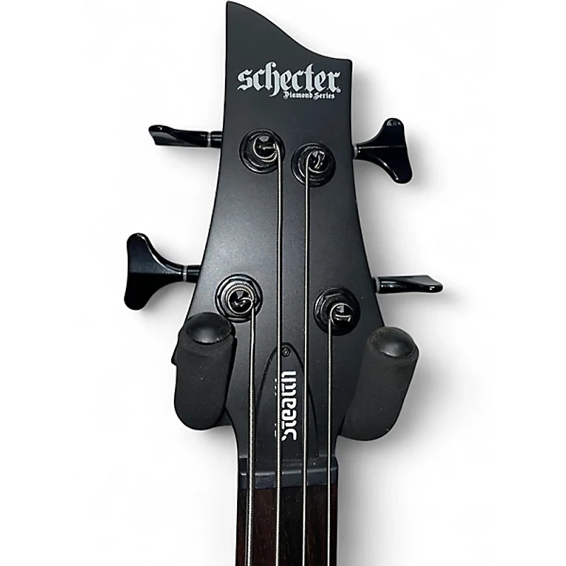 Used Schecter Guitar Research STEALTH Satin Black Electric Bass Guitar