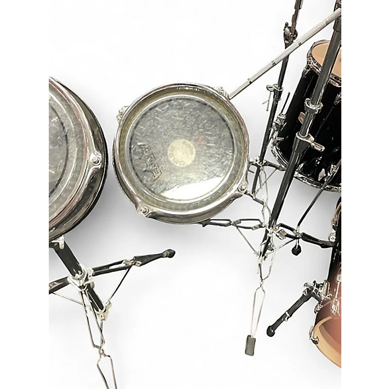 Used Remo 3 Piece Rototom Black Roto Toms