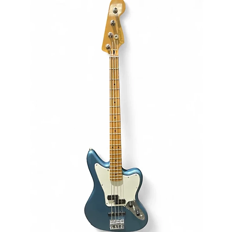Used Fender Jaguar Bass Blue Electric Bass Guitar