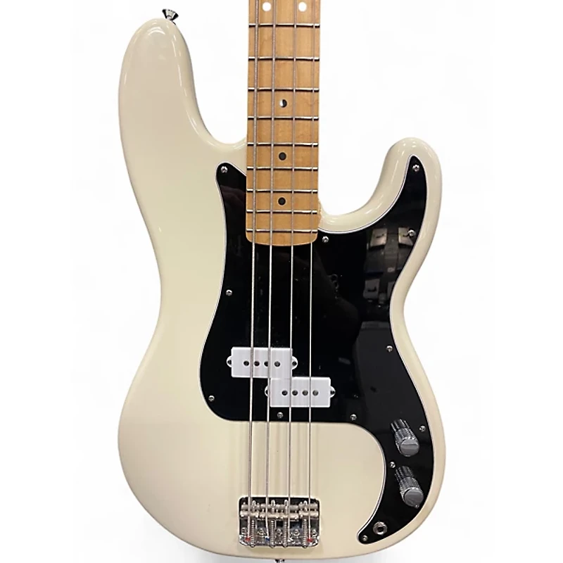 Used Fender Standard Precision Bass Olympic White Electric Bass Guitar