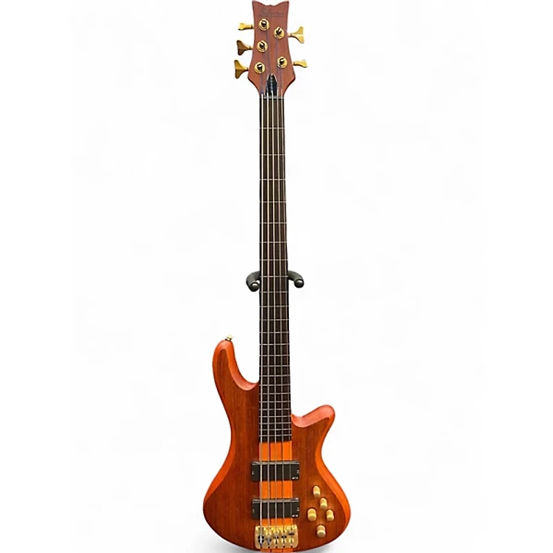 Used Schecter Guitar Research Stiletto Studio 5 String Fretless Satin Honey Electric Bass Guitar
